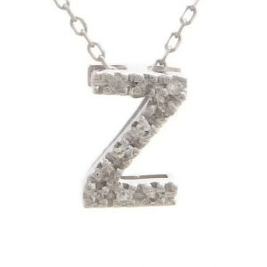 Block Diamond Initial Necklace