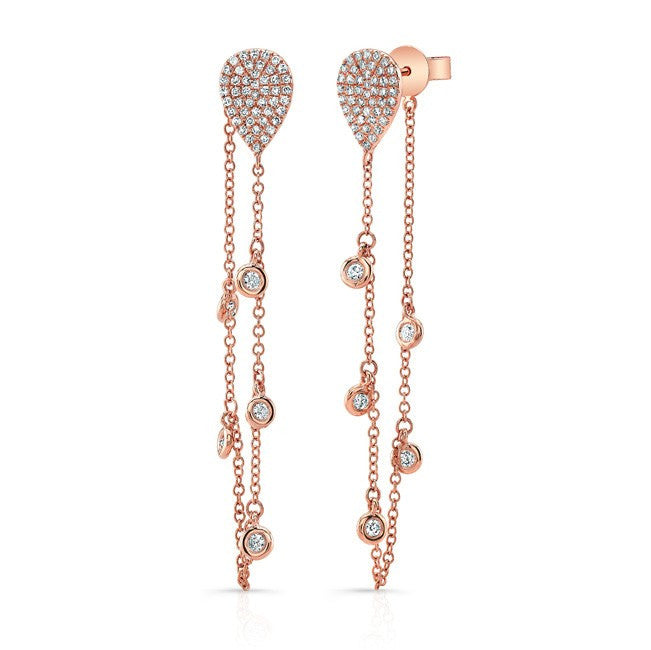 Chained Dangling Diamond Earrings