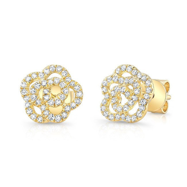 Diamond Rosette Earrings