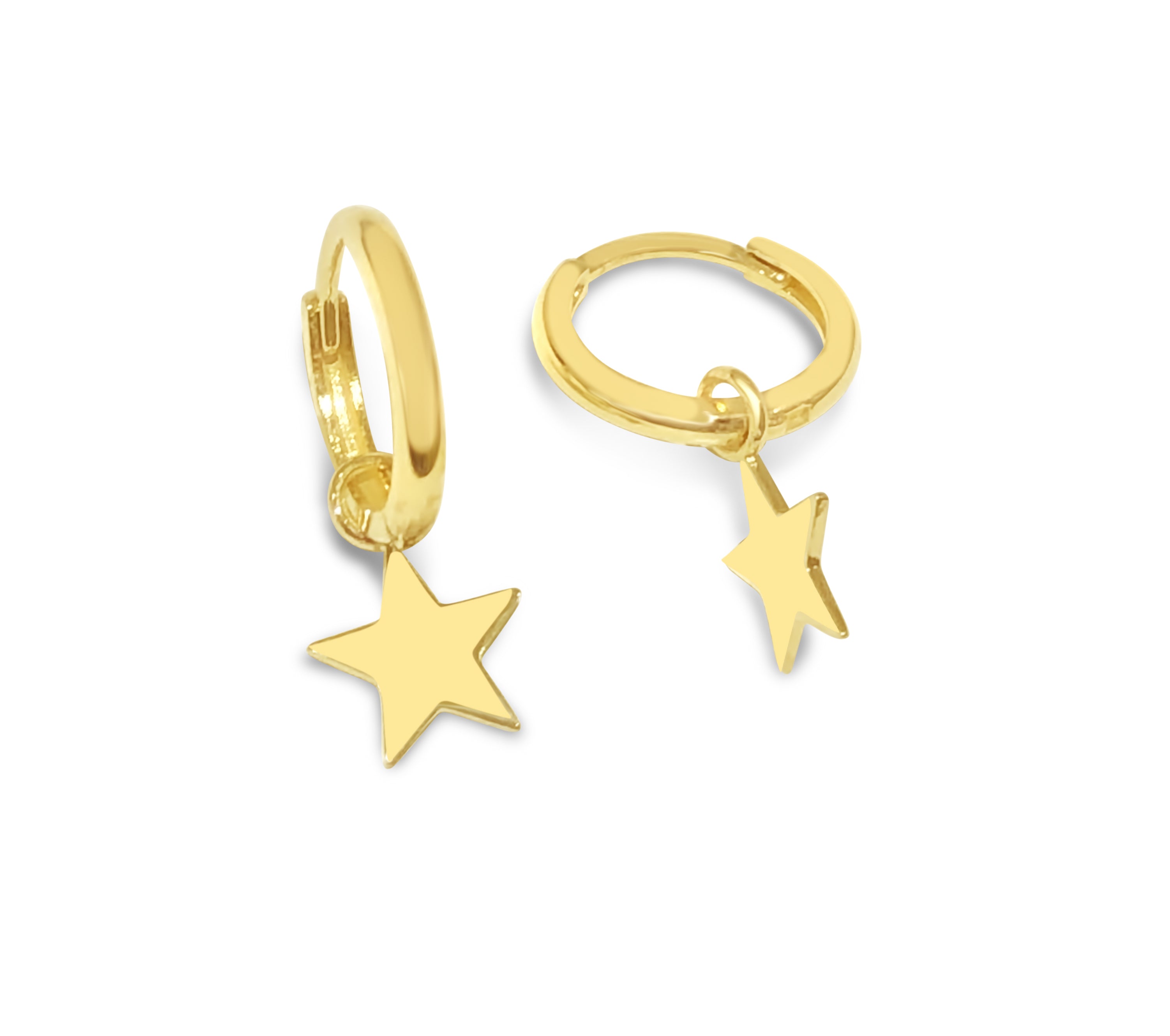Mini Gold Huggies with star enhancers