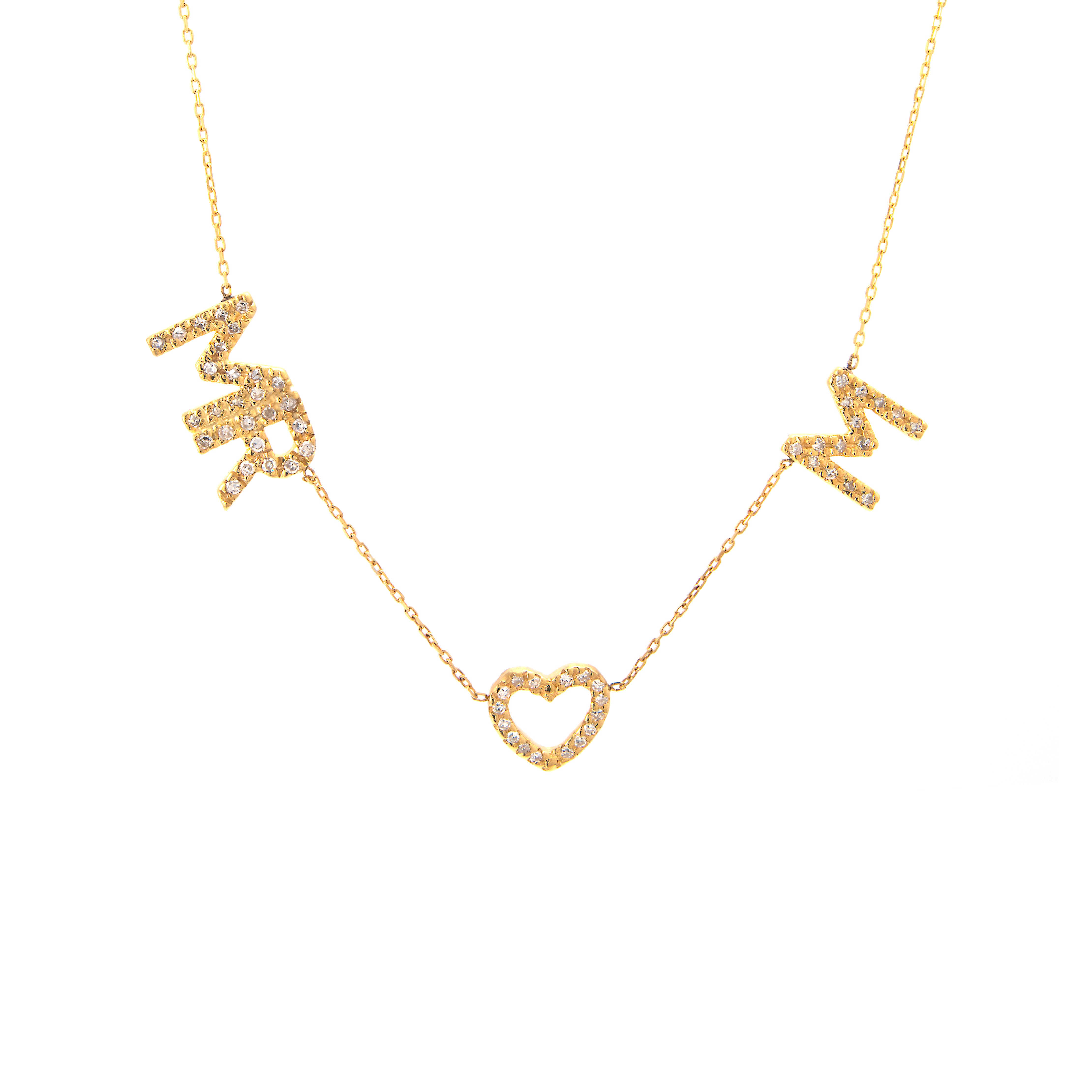 Multi Block Diamond Initial Necklace (Petite chain)