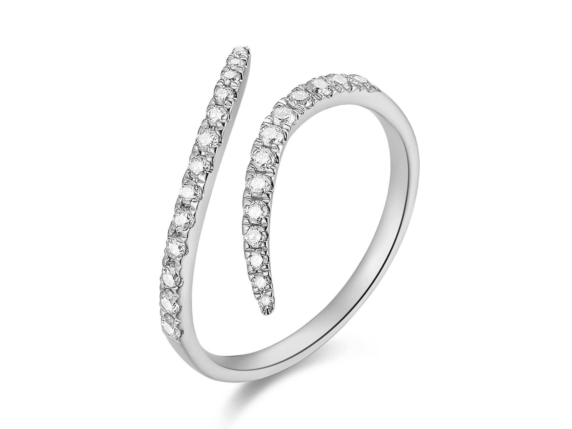 Diamond Swirl Cuff Ring