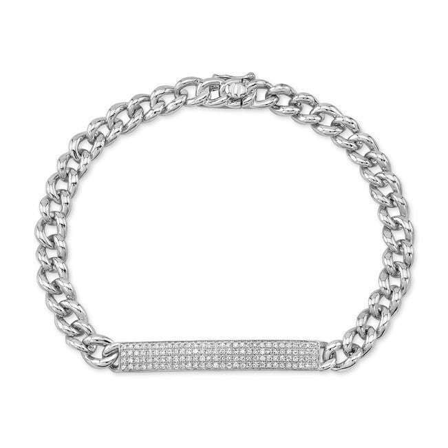 Pave Diamond ID Chain Bracelet